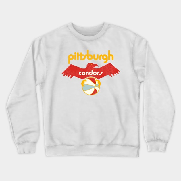 Retro Defunct Pittsburgh Condors ABA Basketball Team Crewneck Sweatshirt by darklordpug